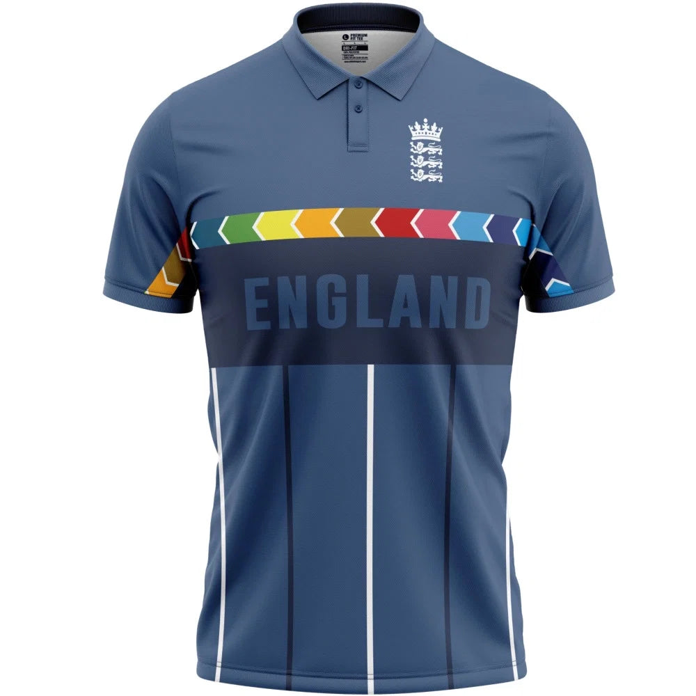 England Blue Half Sleeves Cricket Fan Jersey  ODI World Cup 1996