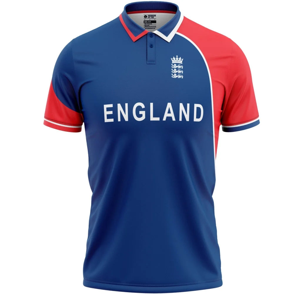 England Blue Half Sleeves Cricket Fan Jersey  ODI World Cup 2007