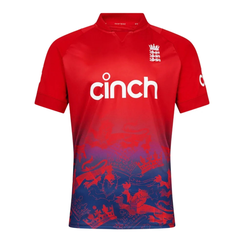 England Red T20s Cricket Fan Jersey  Half And Sleeve