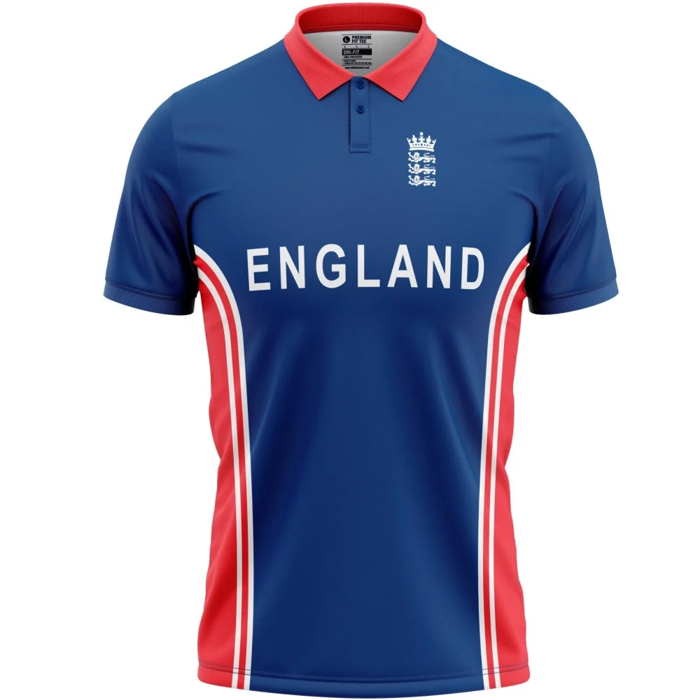 England Blue Half Sleeves Cricket Fan Jersey ODI World Cup 2003